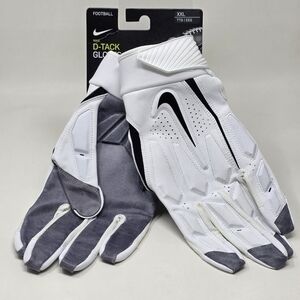 Nike  D-Tack 6.0 Lineman NFL Football Gloves White/Black PGF946-184 Size 2XL New